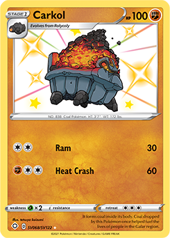 Shining Pokémon Pokémon card Carkol SV068/SV122 from Shining Fates expansion