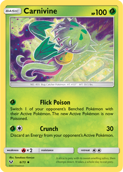 Carnivine 6/73 Pokémon card from Shining Legends for sale at best price