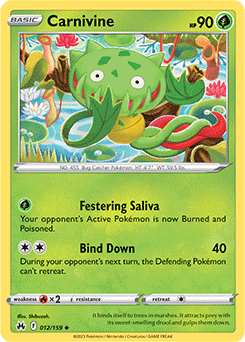 Carnivine 012/159 Pokémon card from Crown Zenith for sale at best price