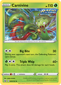 Carnivine 9/163 Pokémon card from Battle Styles for sale at best price