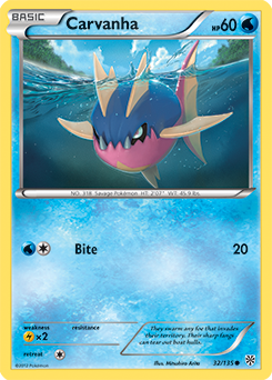 Carvanha 32/135 Pokémon card from Plasma Storm for sale at best price