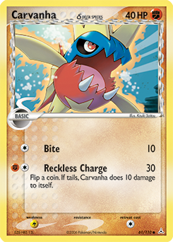 Carte Pokémon Carvanha 61/110 de la série Ex Fantômes Holon en vente au meilleur prix