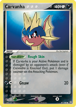 Carte Pokémon Carvanha 47/108 de la série Ex Gardiens du Pouvoir en vente au meilleur prix