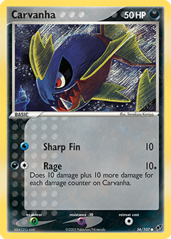 Carte Pokémon Commune Carvanha 56/107 de la série Ex Deoxys