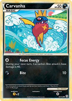 Common Pokémon card Carvanha 59/102 from Triumphant expansion