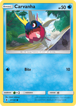Carvanha 27/145 Pokémon card from Guardians Rising for sale at best price