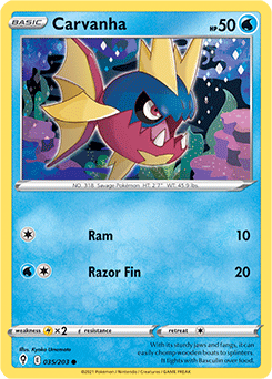 Carvanha 35/203 Pokémon card from Evolving Skies for sale at best price