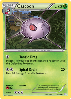 Uncommon Pokémon card Cascoon 9/124 from Dragons Exalted expansion