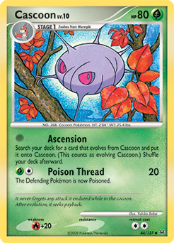Uncommon Pokémon card Cascoon 44/127 from Platinuim expansion