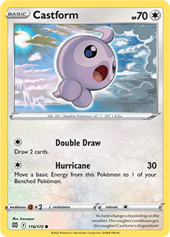 Common Pokémon card Castform 116/172 from Brilliant Stars expansion
