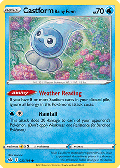 Castform Rainy Form 33/198 Pokémon card from Chilling Reign for sale at best price