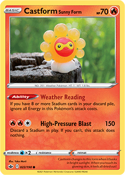 Castform Sunny Form 22/198 Pokémon card from Chilling Reign for sale at best price