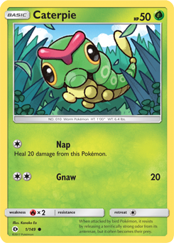 Caterpie 1/149 Pokémon card from Sun & Moon for sale at best price