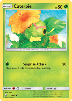 Caterpie 1/147 Pokémon card from Burning Shadows for sale at best price