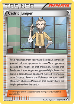 Uncommon Pokémon card Cedric Juniper 110/113 from Legendary Treasures expansion