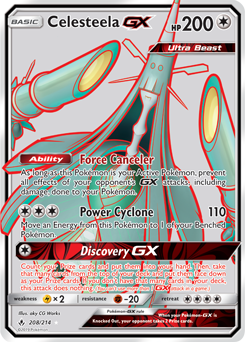 Celesteela GX 228/214 Rainbow Secret Rare Pokemon Card Near Mint