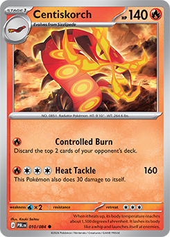 Common Pokémon card Centiskorch 10/84 from Pitch Black expansion