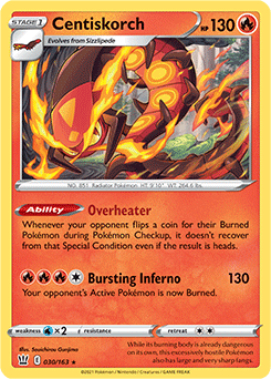 Centiskorch 30/163 Pokémon card from Battle Styles for sale at best price