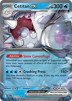 Double rare Pokémon card Cetitan ex 65/182 from Destined Rivals expansion