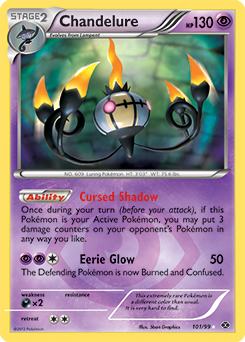 Shining Pokémon Pokémon card Chandelure 101/99 from Next Destinies expansion