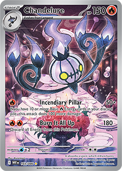 Illustration rare Pokémon card Chandelure 103/86 from White Flare expansion
