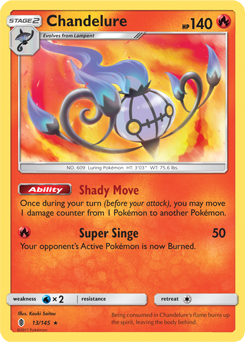Chandelure 13/145 Pokémon card from Guardians Rising for sale at best price