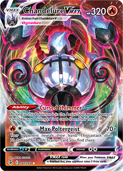 Ultra rare VMAX Pokémon card Chandelure VMAX 40/264 from Fusion Strike expansion