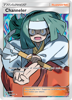 Full Art Trainer Pokémon card Channeler 232/236 from Unified Minds expansion