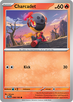 Common Pokémon card Charcadet 038/193 from Paldea Evolved expansion
