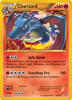 Shining Pokémon Pokémon card Charizard 136/135 from Plasma Storm expansion