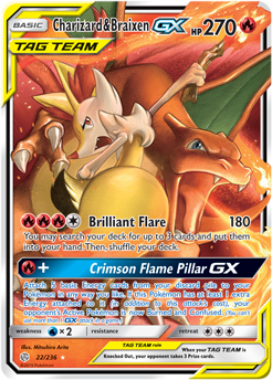 Charizard Braixen GX 22/236 Pokémon card from Cosmic Eclipse for sale at best price