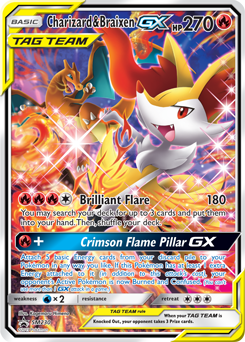 Promo Pokémon card Charizard Braixen GX SM230 from Sun and Moon Promos expansion
