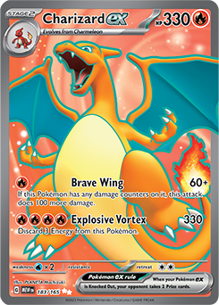 Ultra rare Pokémon card Charizard ex 183/165 from 151 expansion