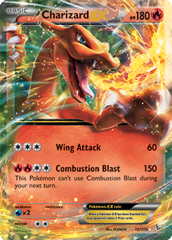 Pokémon EX Pokémon card Charizard EX 12/106 from Flashfire expansion