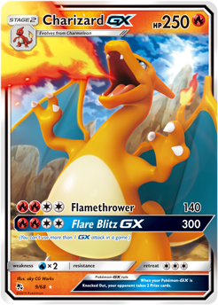 Pokémon GX Pokémon card Charizard GX 9/68 from Hidden Fates expansion