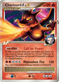 Lv. X Pokémon card Charizard LV.X 143/147 from Supreme Victors expansion