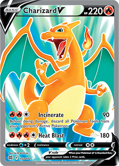 Full Art V Pokémon card Charizard V 153/172 from Brilliant Stars expansion