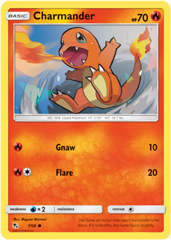 Common Pokémon card Charmander 7/68 from Hidden Fates expansion