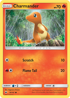 Charmander 18/147 Pokémon card from Burning Shadows for sale at best price