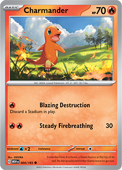 Common Pokémon card Charmander 4/165 from 151 expansion
