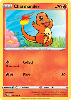 Common Pokémon card Charmander 023/185 from Vivid Voltage expansion