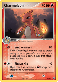 Carte Pokémon Holographique Secrète Charmeleon 110/109 de la série Ex Team Rocket Returns