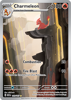 Illustration rare Pokémon card Charmeleon 169/165 from 151 expansion