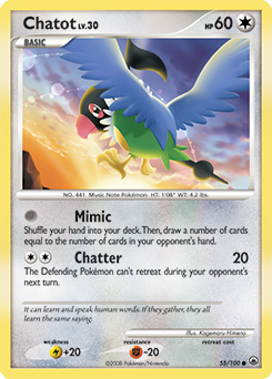 Chatot 55/100 Pokémon card from Majestic Dawn for sale at best price