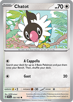 Chatot 132/162 Pokémon card from Temporal Forces for sale at best price