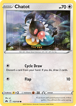 Chatot 112/159 Pokémon card from Crown Zenith for sale at best price