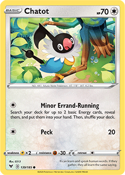 Chatot 139/185 Pokémon card from Vivid Voltage for sale at best price