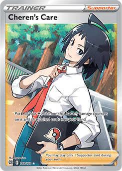Full Art Trainer Pokémon card Cheren's Care 168/172 from Brilliant Stars expansion