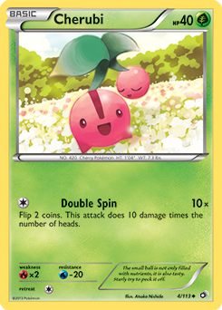 Uncommon Pokémon card Cherubi 4/113 from Legendary Treasures expansion