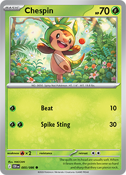 Carte Pokémon Communes Marisson 5/86 de la série Chaos Ascendant